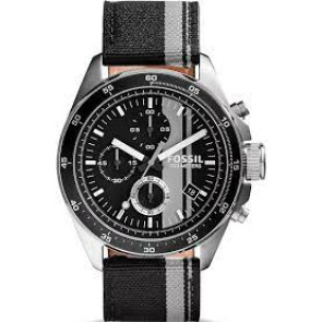 Bracelet de montre Fossil CH2959 Cuir/Textile Noir 22mm